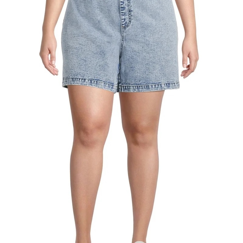 Terra & Sky Light Blue Washed Denim High-Rise Shorts
